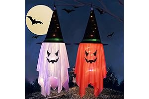 Spooky Halloween Hanging Lighted Witch Hat Lights