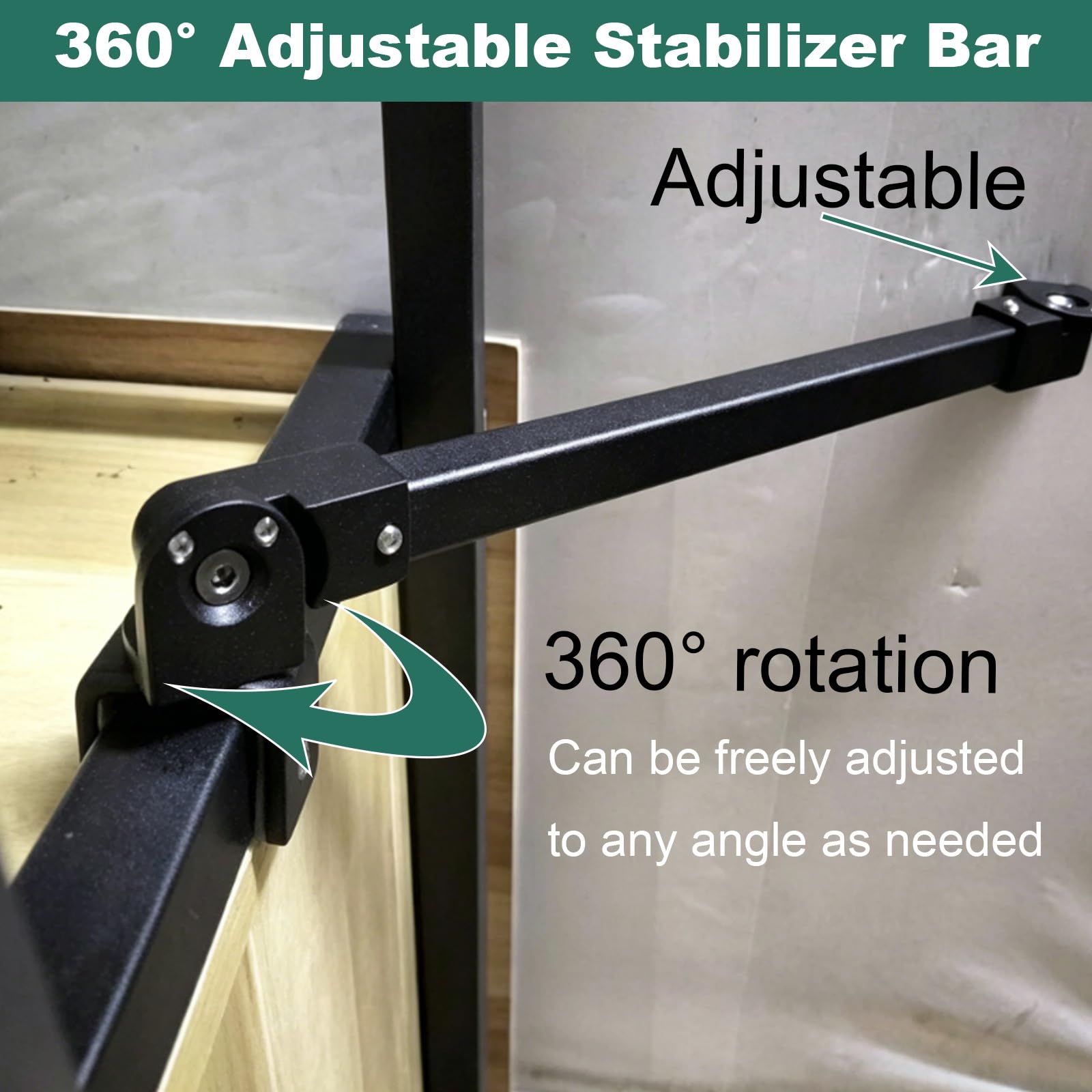 Barra de Soporte para Mampara de Ducha Barra Estabilizadora De Soporte De Ducha Para Vidrio De 21-30 Mm, Barra De Soporte De Puerta De Vidrio Con Abrazadera Ajustable De 360 ​​​​°(2 pc,23.6in (60cm))