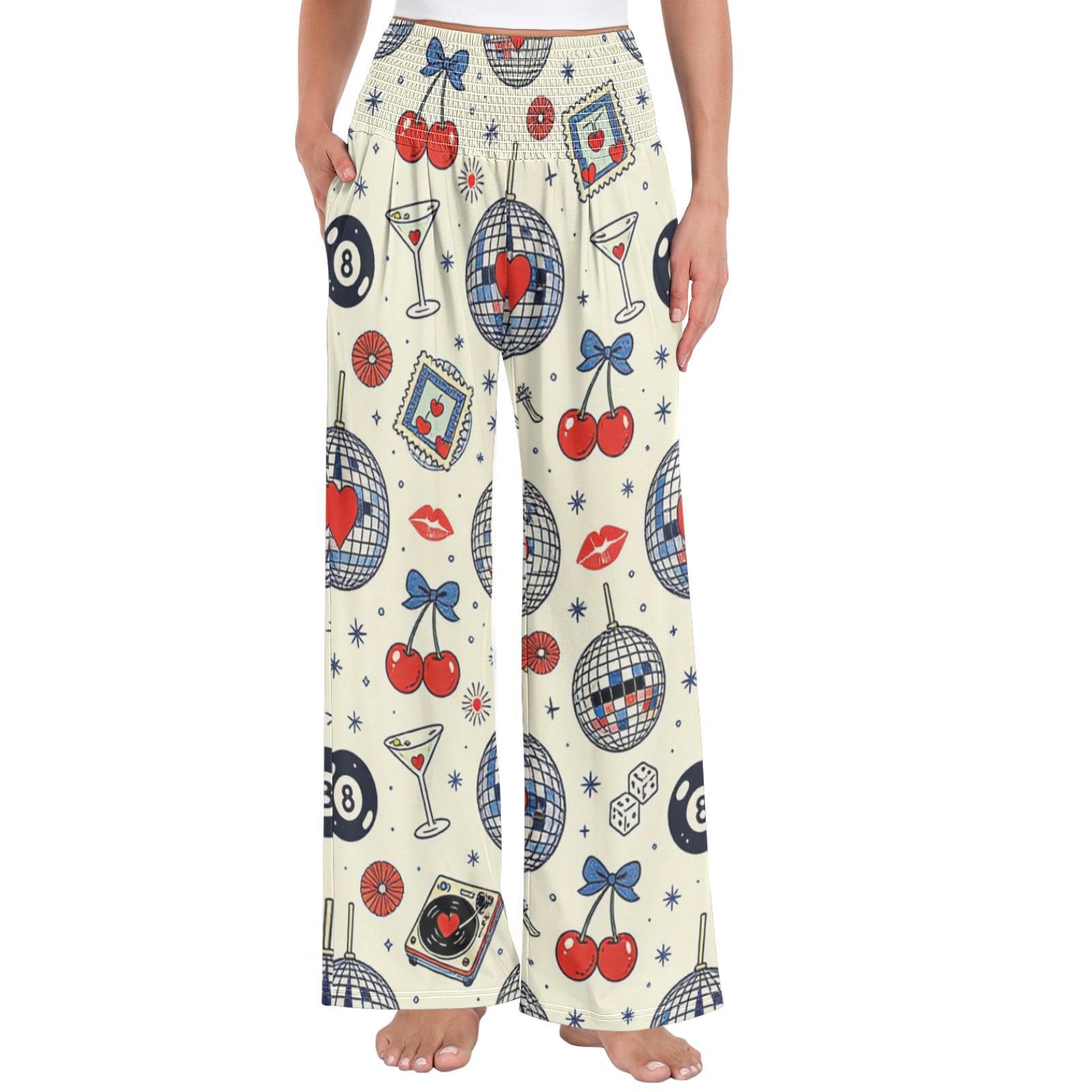 Pantalones de salón retro para mujer, resistentes a las arrugas, pantalones casuales de viaje