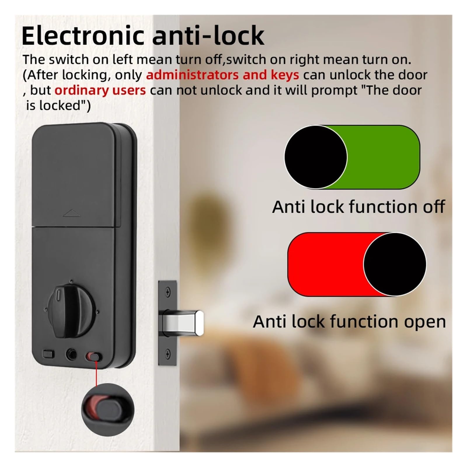BLE TT Lock Smart Fingerabdruck-Riegelschloss mit Riegel/Türsensor, Auto-Lock-Schlüssel/Passwort/Karte/TT-Lock-App-Entsperrung