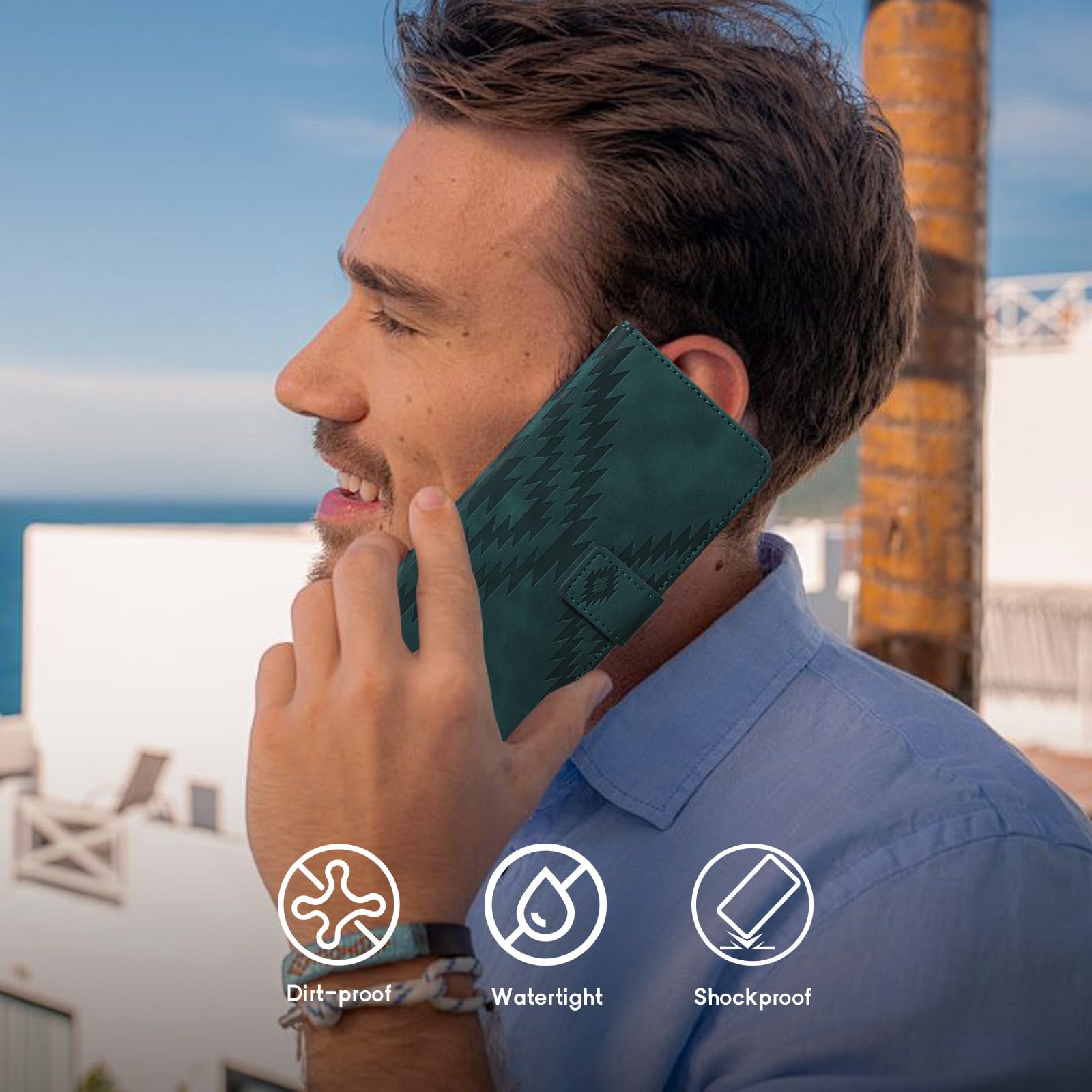 Etui na Telefon do Samsung Galaxy A25 5G 6.5 z Funkcją Stojaka, Wszechstronny Materiał Ochronny PU, Etui Odporne na Zarysowania i Upadki Samsung Galaxy A25 /SM-A256, Zielone