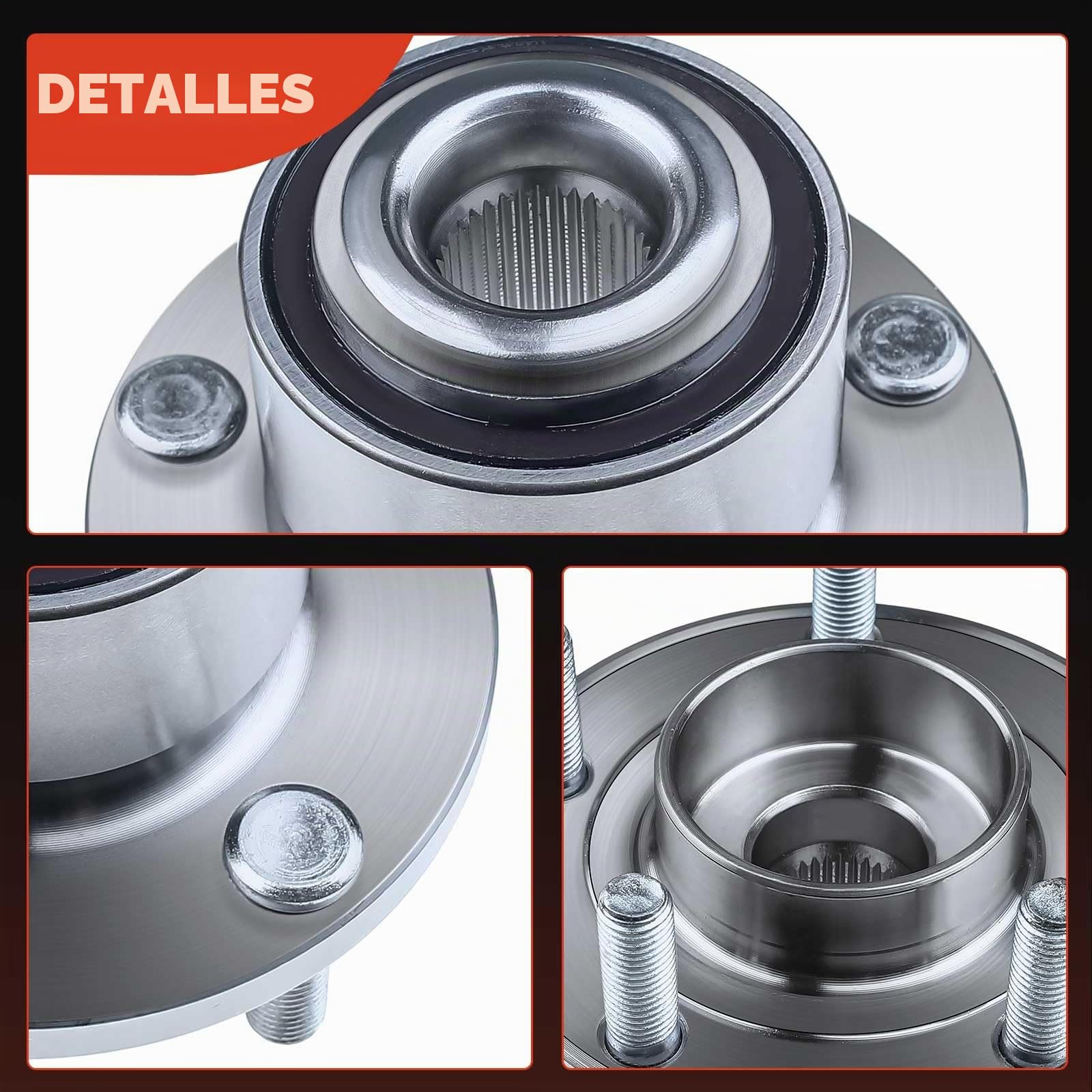 Frankberg Juego de 2 rodamientos de rueda delanteros con anillo magnético | 1471854, Al frente Con anillo magnético de Sensor de Velocidad de las Ruedas Sensor ABS rueda con brida ⌀131, 5