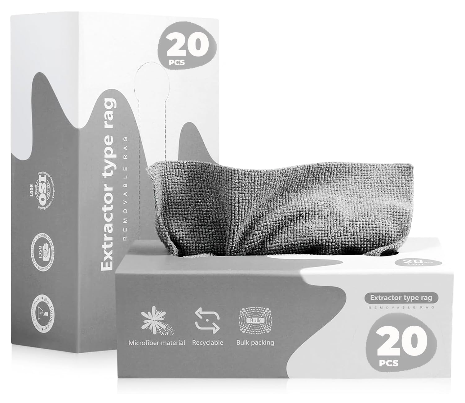 20 PCs Microfiber Cleaning Cloth Rags in A Box 7.9" x 7.9" Reusable Wipes for Cleaning - Edgeless Terry Towels, Small Cleaning Cloths for Home, Kitchen and Car