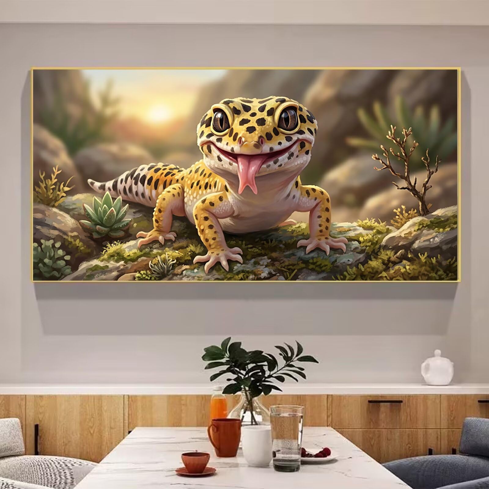 Diamond Painting Animale Diamond Painting Kit Completo XXL Lucertola, 5D Passatempo per Adulti DIY Hobby Creativi Adulti Diamantini Crystal Art per Decorazione Della Parete Di Casa, 100x200cm, Cod-983