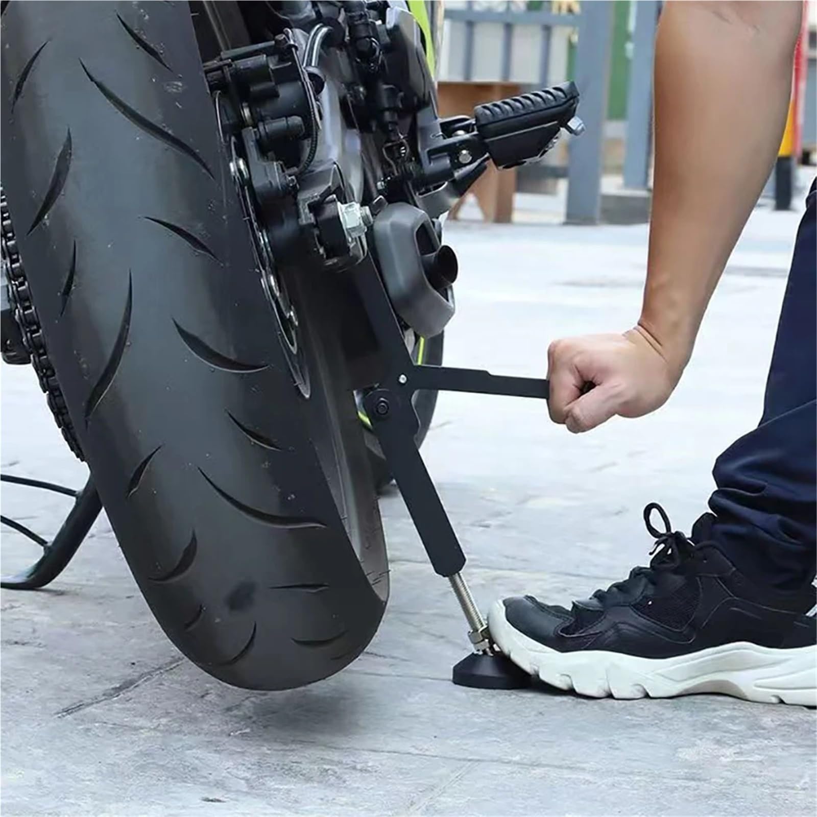 adapter podpórki Podstawka pod koło motocyklowe oszczędzająca pracę, uniwersalny podnośnik koła, podpórka boczna, wahacza
