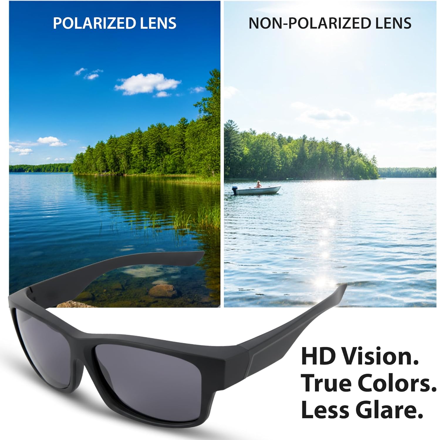 BLUE CUT Fit Over Polarized Sunglasses Driving Clip-on Over Glasses, Solar Shield Sunglasses Over Prescription Glasses - Image 4