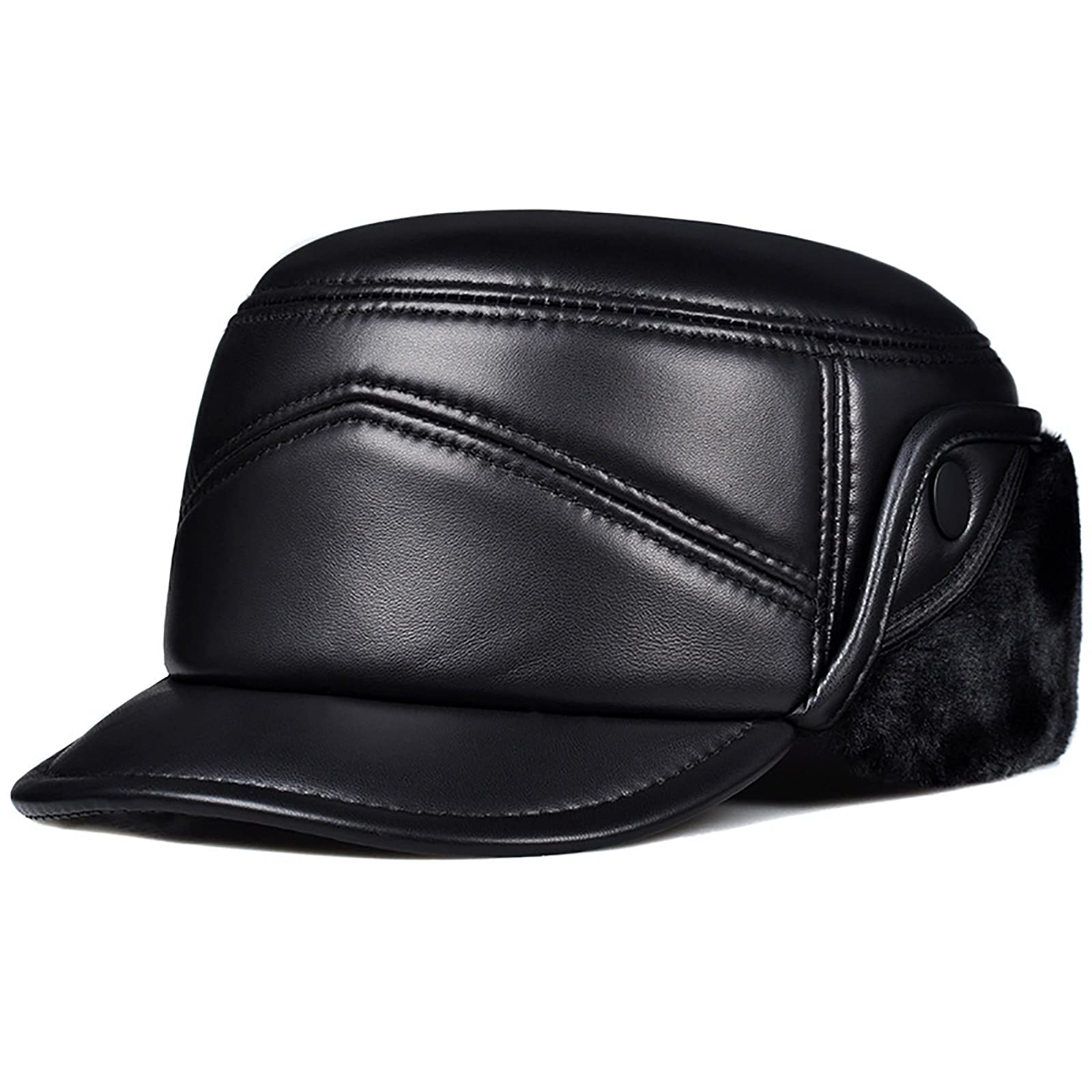 Bonnet trappeur d'hiver épais style bombardier avec protège-oreille chasse