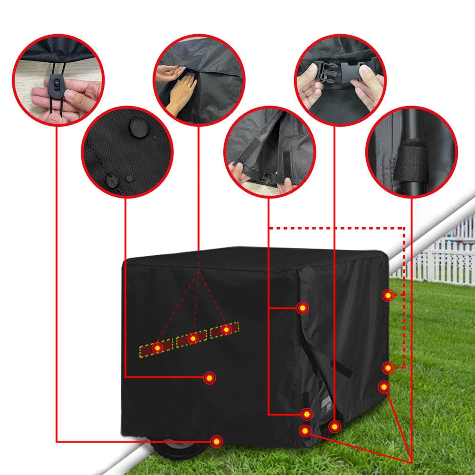 Funda para Generador de Uso Exterior con Protección contra El Polvo Y Características de Almacenamiento, 32 X 24 X 24