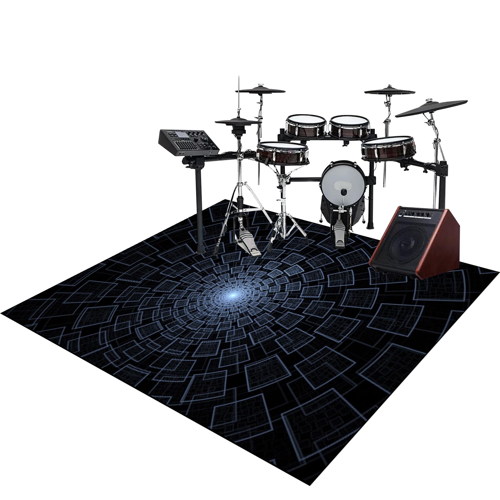 Dywaniki z baterią akustyczną Dywan bębnowy do zestawów perkusyjnych elektronicznych bębnów i innych instrumentów muzycznych antypoślizgowe maty bębnowe mata bębnowa mata na baterie 140 x 90