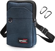 7-Zoll Handytasche Zum Umhängen 3-Lagen Taschen Handy Tasche Zum Umhängen, Herren Handtaschen kleine Umhängetasche Herren mit Abnehmbaren und Verstellbaren Schultergurten für Wandern Sport