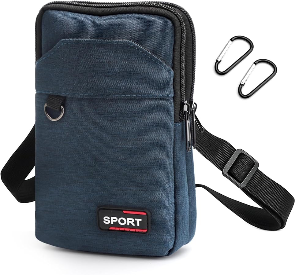 handy fahrradtaschen KQDRAVINE 7-Zoll Handytasche Zum Umhängen 3-Lagen Taschen Tasche Zum Umhängen, Herren Handtaschen kleine Umhängetasche Herren mit Abnehmbaren WHT Größe:S/M (54–58 cm) The latest version of