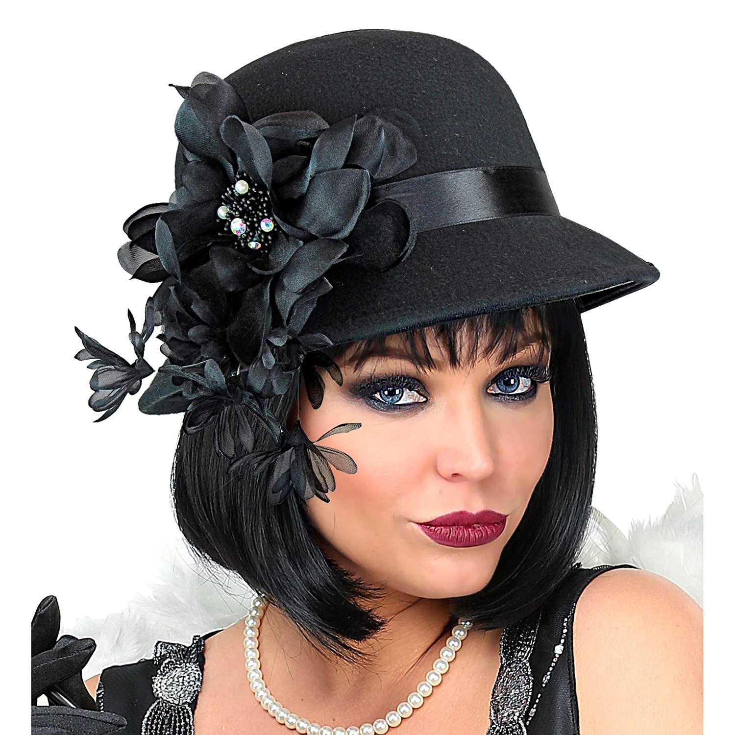 Widmann 68561 - Wild 20s Hat Wool Look Charleston Headpiece Theme Party Carnival, Multicoloured - Image 3