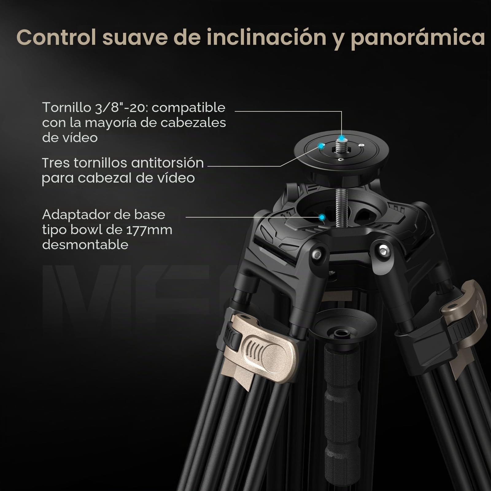 SMALLRIG Trípode Profesional de Vídeo de 180cm, Aleación de Aluminio con Adaptador de 75mm, Ajuste de Altura en un Paso, Carga de 15kg - AD-80 FreeBlazer 4164