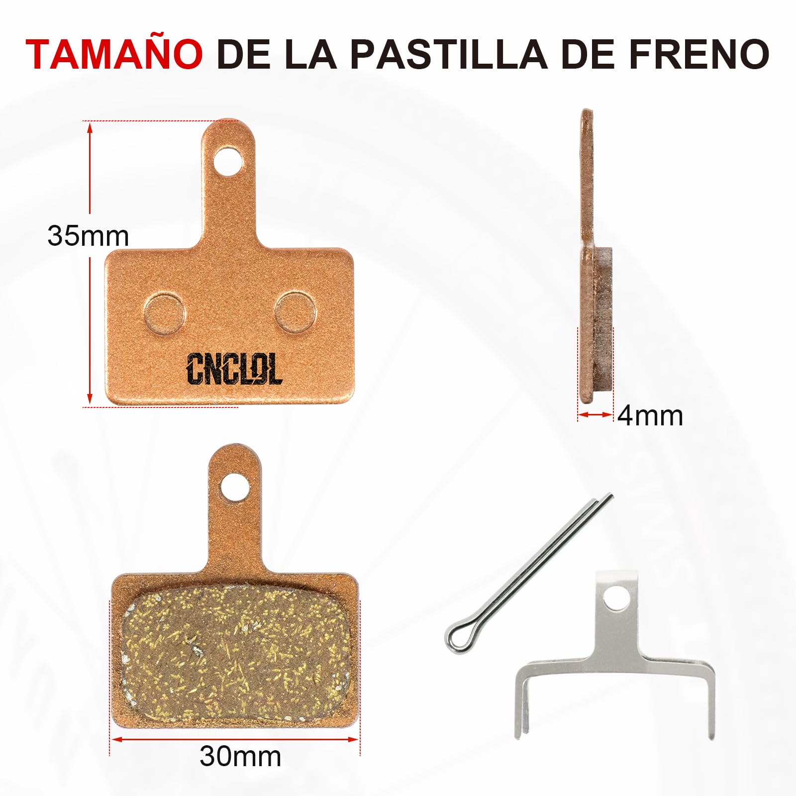 Pastillas de Freno para Shimano B01s B03s B05s,Pastillas Freno Bicicleta MTB para TRP Tektro Deore M315 M355 M395 M445 M446 M447 M515 M525 M575 r180p/s.organicas Resina/semimetalicas/metalico - 2