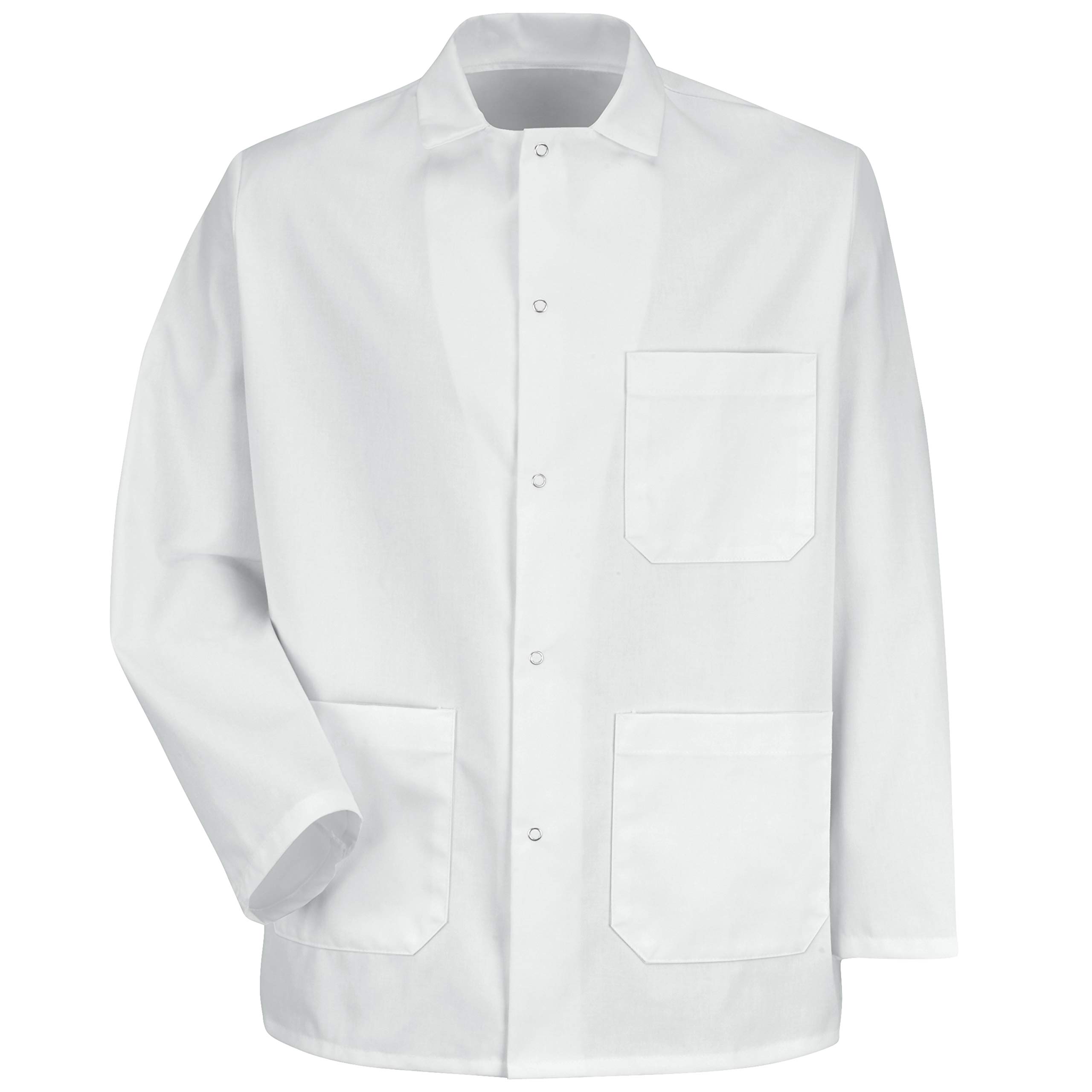 Red Kap Men's No Fuss Gripper Front Short Butcher Coat