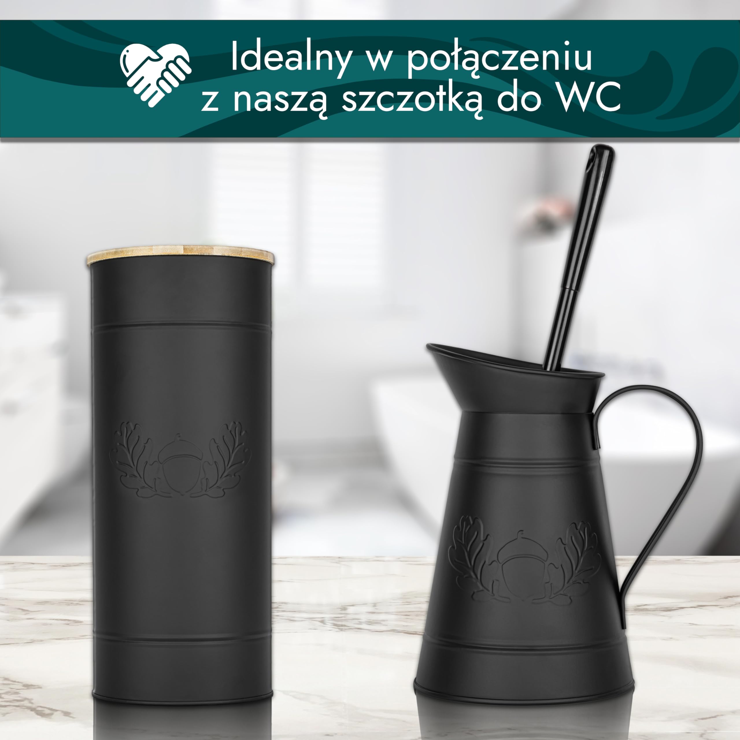 Przechowywanie papieru toaletowego [czarny – metal] akcesoria dekoracyjne do łazienki i toalety dla gości – przechowywanie papieru toaletowego w nowoczesnym stylu vintage –