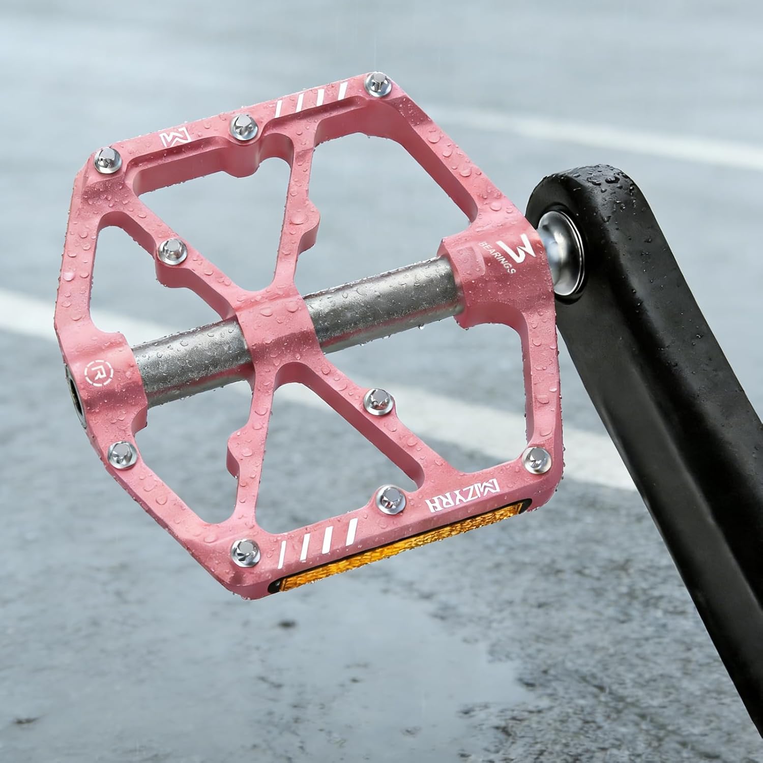 MZYRH 3 Bearings Mountain Bike Platform Pedals - Flat Alloy 9/16" Non-Slip Bicycle Pedals