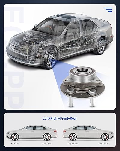 Miniatura 2 de ECCPP 513282 2 piezas de repuesto para rodamiento de rueda y conjunto de cubo para Cadillac CTS 2008 2009 2010 2011 2012 2013 2014 2015 para