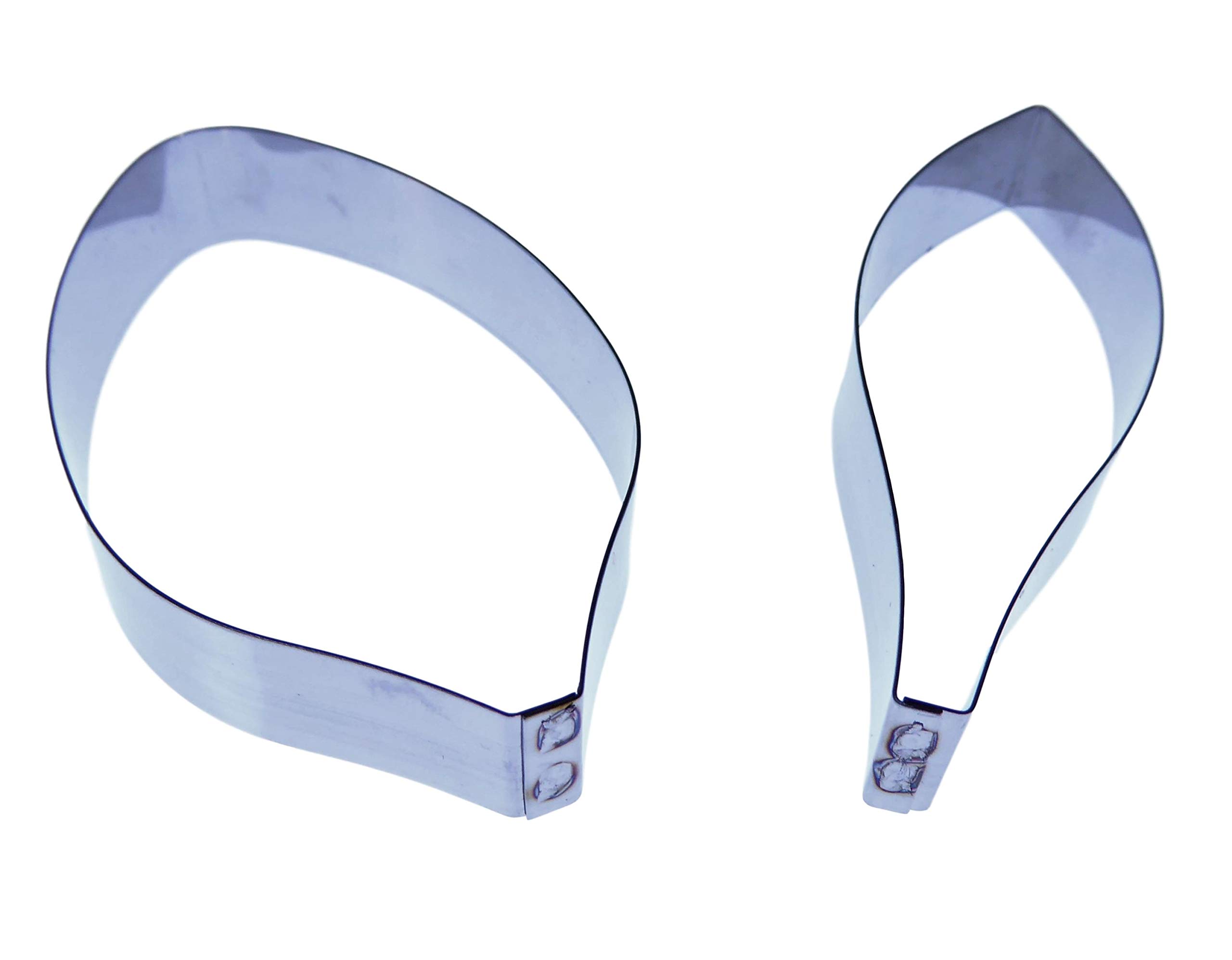 Lily Petal Stainless Steel Cutters, Set of 2 Cutters 71x41mm and 76x27mm, Valley Cutter Company, Sugarcraft, Cake Decorating