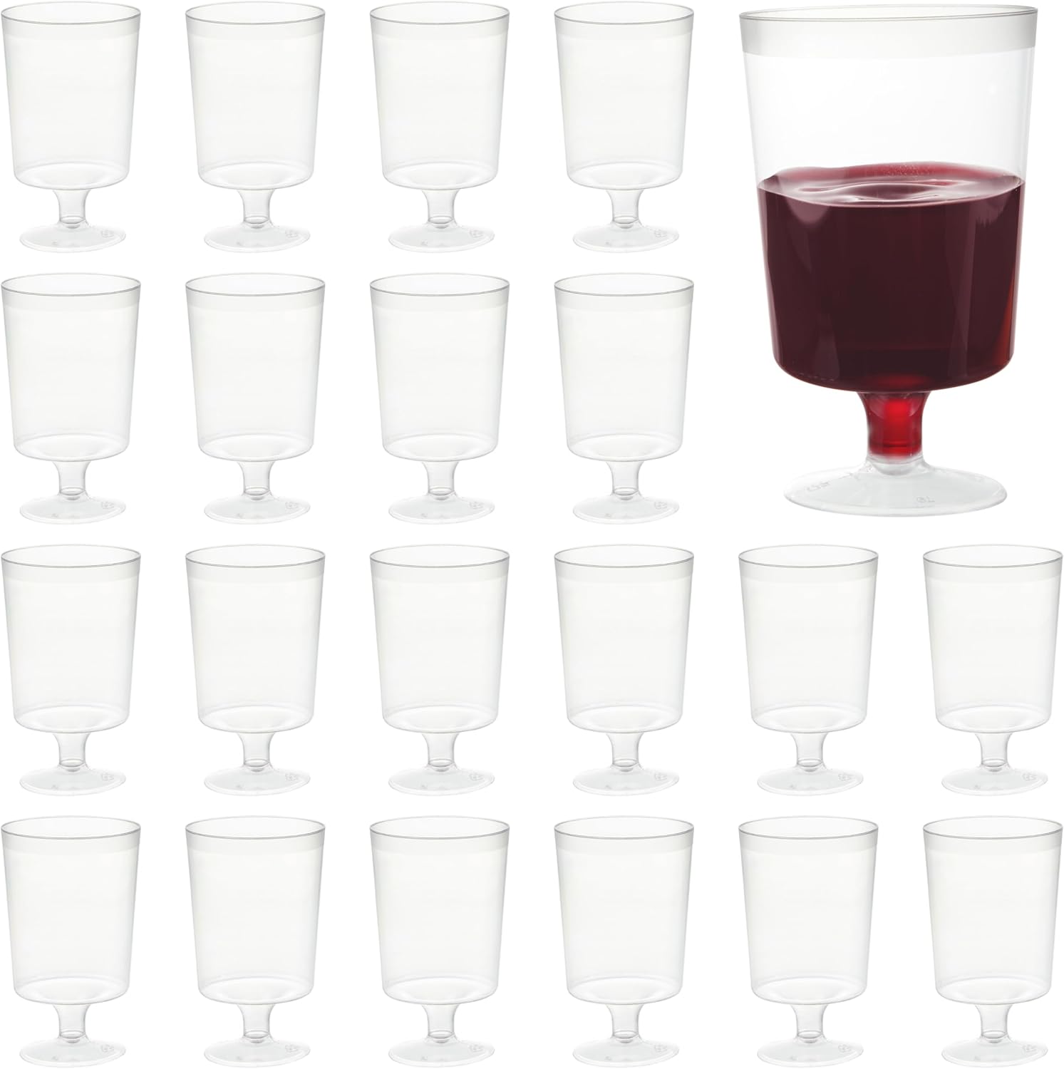 MATANA 50 Pcs Elegant Hard Plastic Wine Glasses (One Piece, 160ml