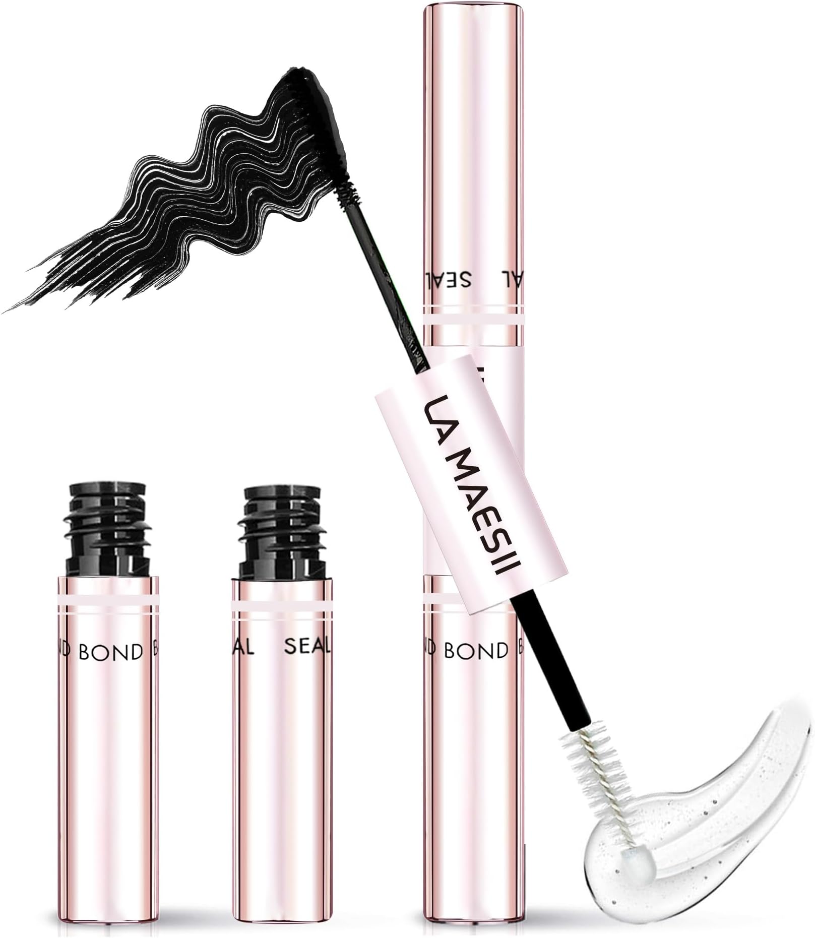 LA MAESII Lash Cluster Glue, Lash Bond and Seal for Eyelash Clusters, 10ml Bond and Seal, Waterproof, 2-in-1 Home Use, Strong Hold for 72H