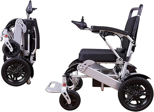 Sillas de ruedas eléctricas para adultos  Resistente a la intemperie, plegable, resistente, doble motorizada, potente silla de ruedas eléctrica.