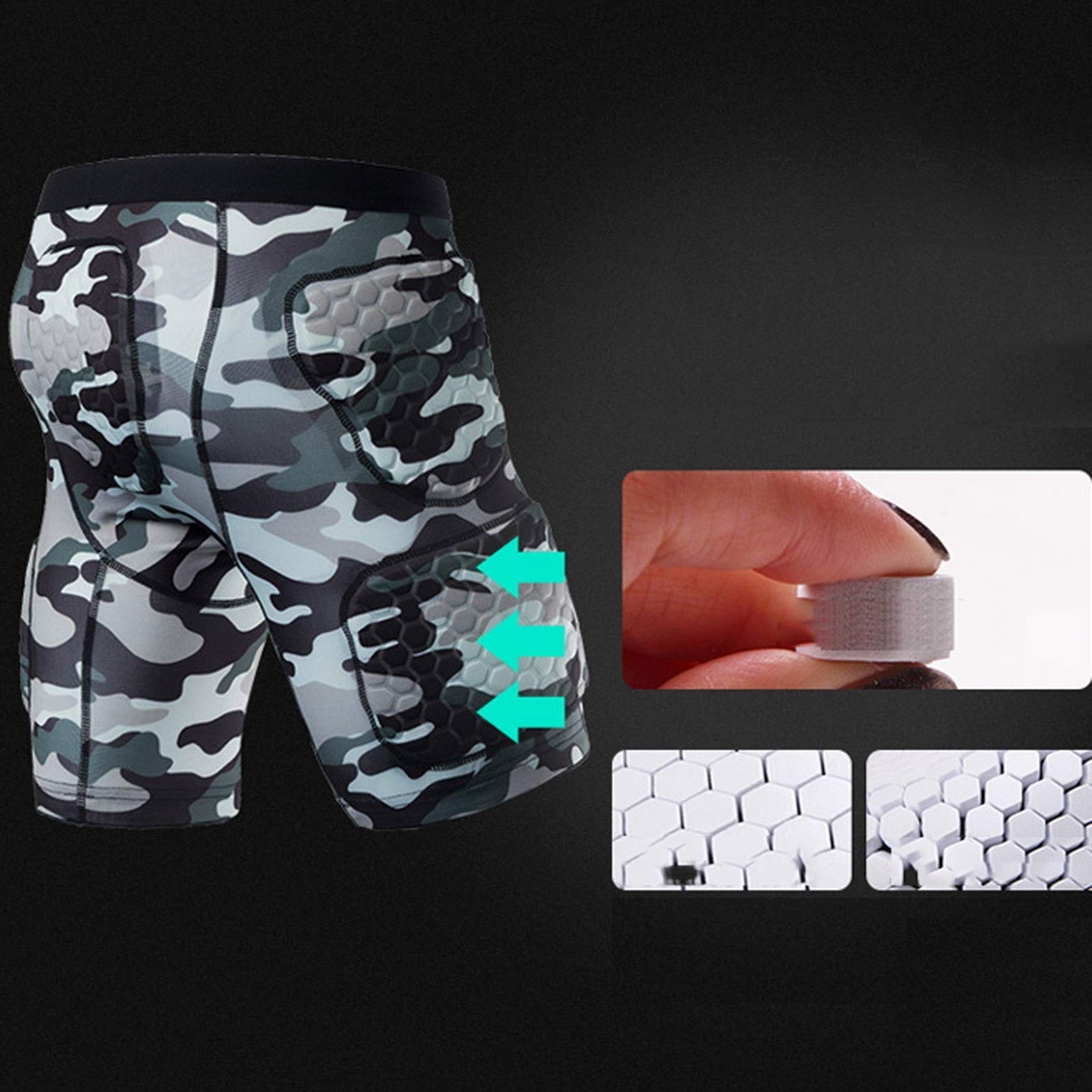 Spodenki rowerowe 3D spodnie do jazdy na rowerze o wysokiej gęstości sześciokątna podkładka ochronna ochrona szybkie odbicie unisex sprzęt do ochrony wstrząsów