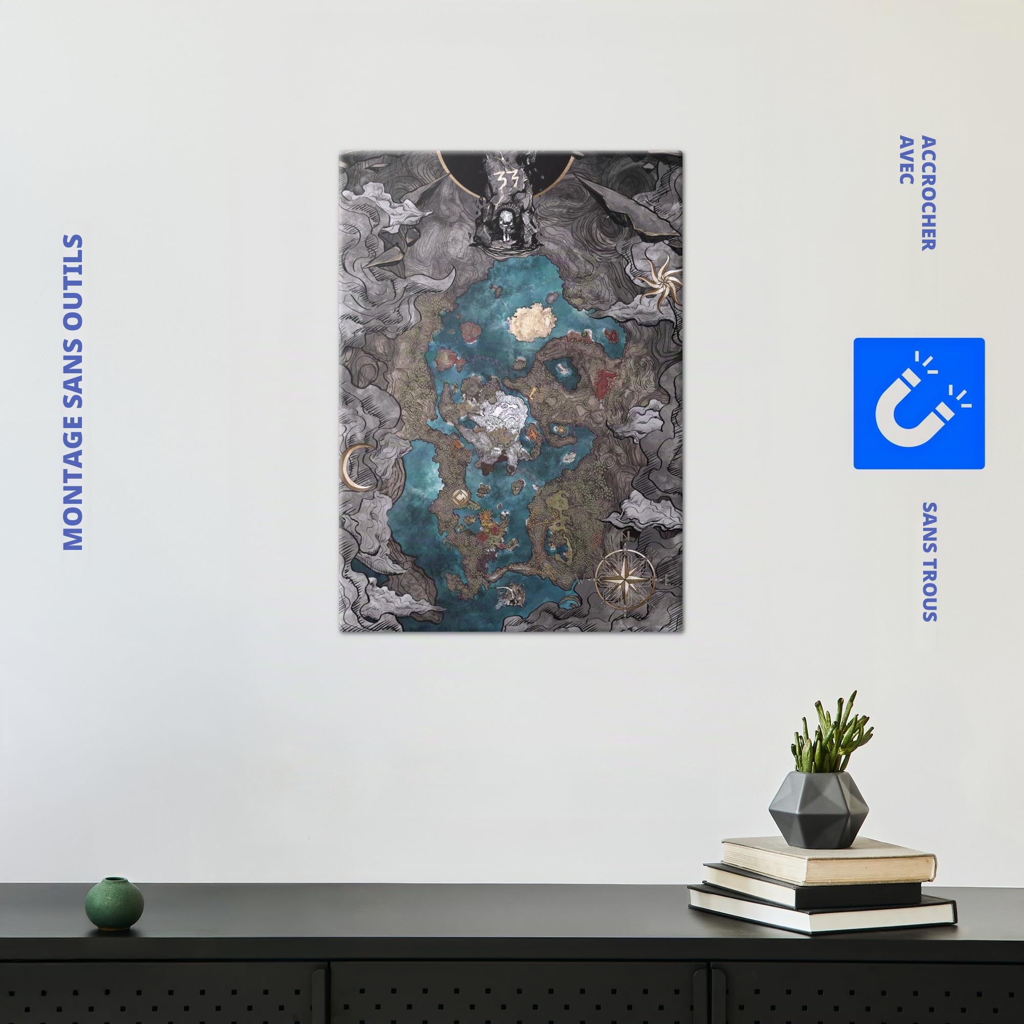 Displate Officiel Clair Obscur: Expedition 33 Poster - A World Unveiled - Métallique Fixation Magnétique Licence Officielle Image Affiche de Haute Qualité 45 cm x 32 cm