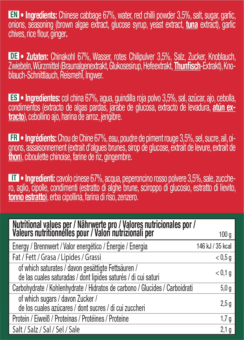 Halmoni Kimchi Coreano Fermentado 160g x 12 – Kimchi en Lata Sin MSG, Repollo Napa Picante