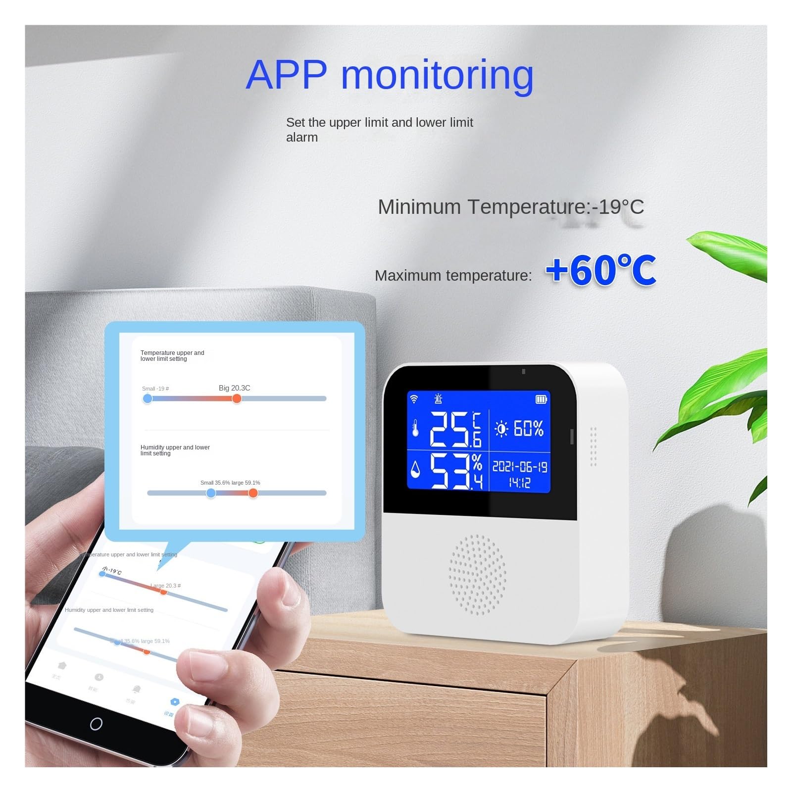 Sensore Di Umidità Della Temperatura WiFi Tuya Con Sonda Esterna Schermo LCD Monitor Remoto Termometro Da Interno Igrometro Smart Life APP Preciso Veloce Monitoraggio In Tempo Reale(Without Probe)