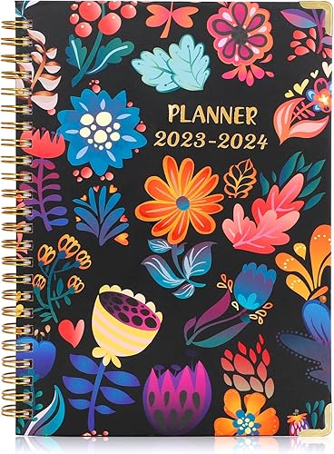 Planificador semanal y mensual, julio de 2023 a junio de 2024, B-Floral