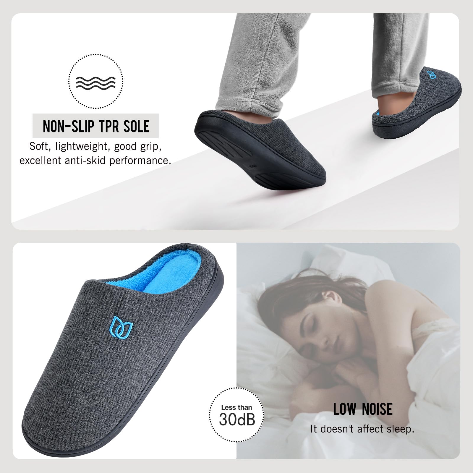 WateLves Pantofole Uomo Unisex Donna Antiscivolo Scarpe Inverno Peluche Morbido Ciabatte in Memory Foam