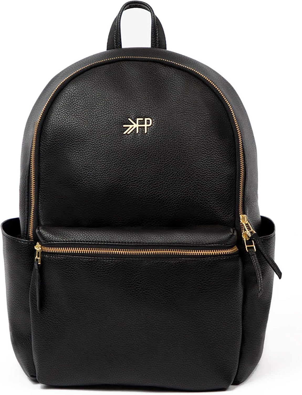 Freshly Picked Classic City Backpack II, Vegan Leather with Changing Pad & Water-Resistant Lining, 10-Pockets, for Baby/Toddle Mom and Beyond (Ebony)