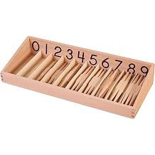 MONTESSORI OUTLET Spindle Box With 45 Spindles USA Print for 3-6 Years Montessori Education at School and Home