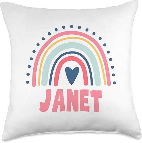 Janet Name Custom Woman Myth Legend Pink Birthday Party Throw Pillow, 18x18, Multicolor