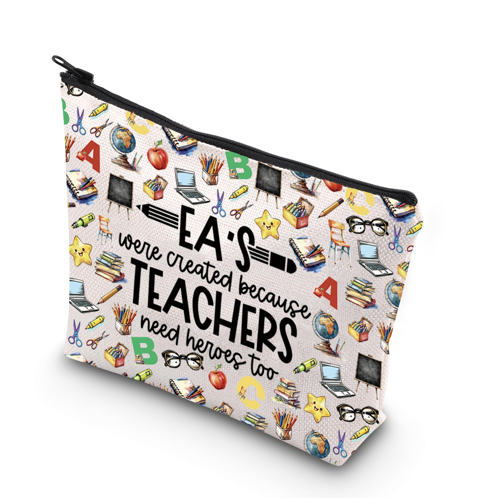 TSOTMOEA Gift Educational Assistant Gift Ea's Were Created Because Teachers Makeup Bag Teacher's Day Gift for Teacher (EA'S were bag)