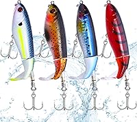 Vista 10 de PLUSINNO Señuelos de pesca de agua superior, 4 señuelos de pesca para lucioperca de trucha lucioperca lucioperca