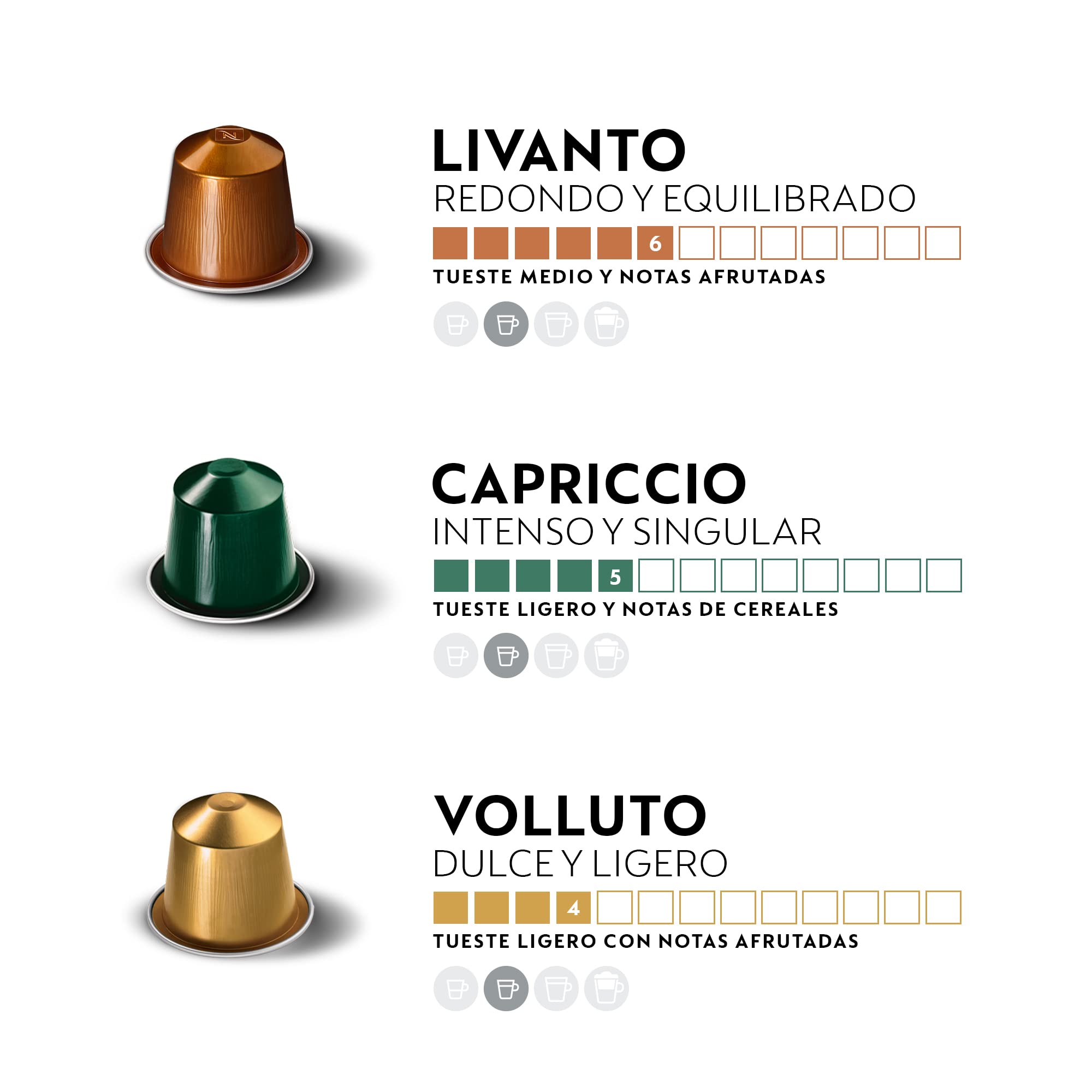 Nespresso Original Cápsulas de Café, 100 Unidades, 10 Variedades para Cafetera. Descubre tu gama de cafés preferida