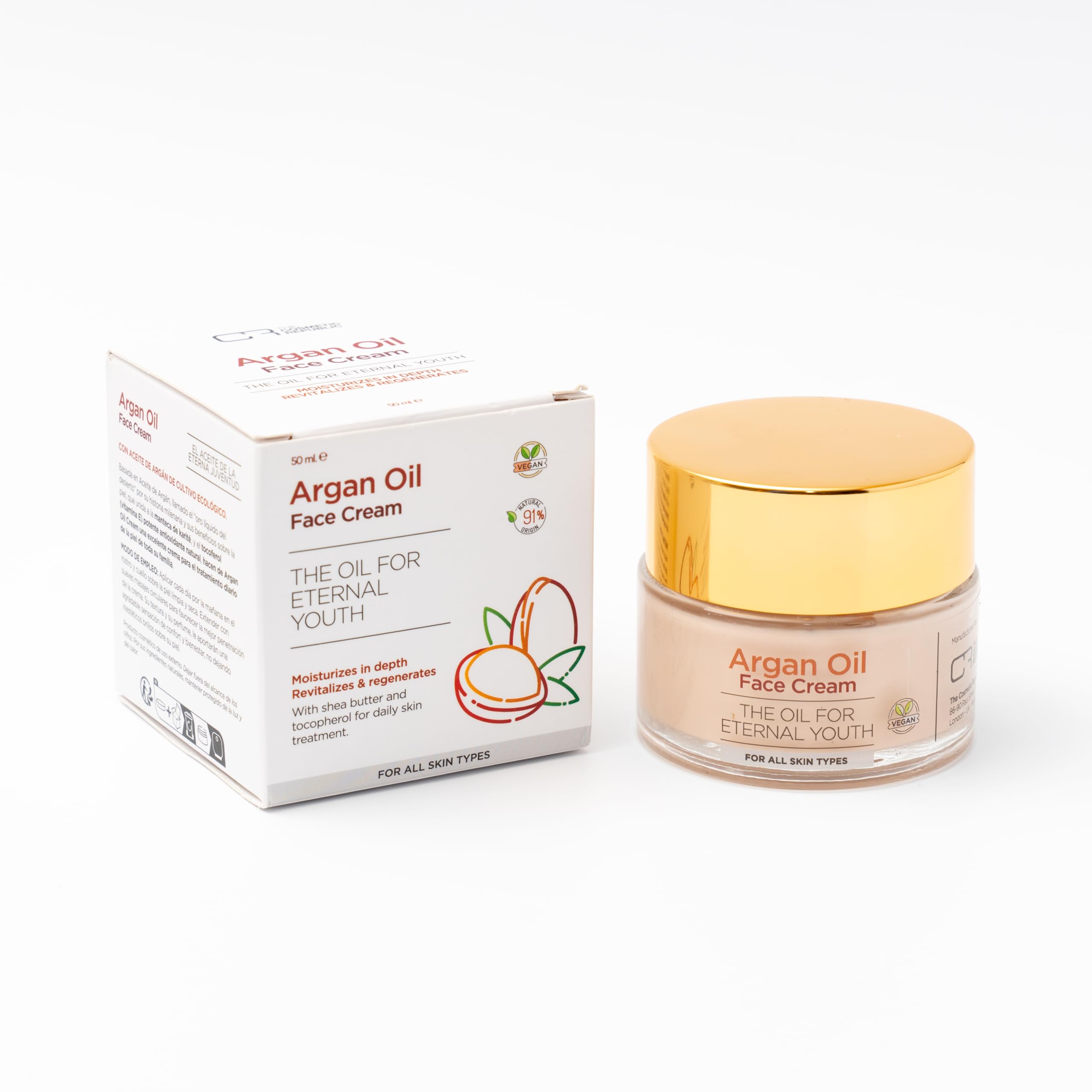The Cosmetic Republic Argan Oil Face Cream - Hydrating Skin Moisturizer for All Skin Types Organic, Natural, Plant-Based