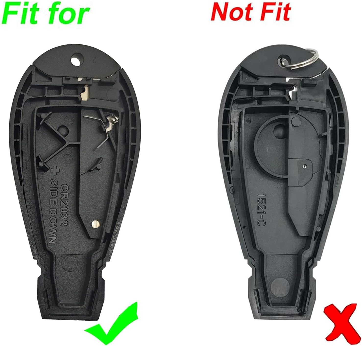 Replacement Key Fob Case Shell for Jeep Grand Cherokee 2008-2013, Commander 2008-2010, Dodge; 6-Button, Black Plastic SUV Key Shell, Model ALUS129 - Image 2