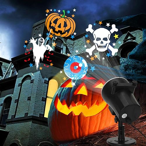 Miniatura 7 de Proyector de luces navideñas de Navidad, impermeable, IP65, control remoto de movimiento para interiores y exteriores, proyector LED de 10 W, 16