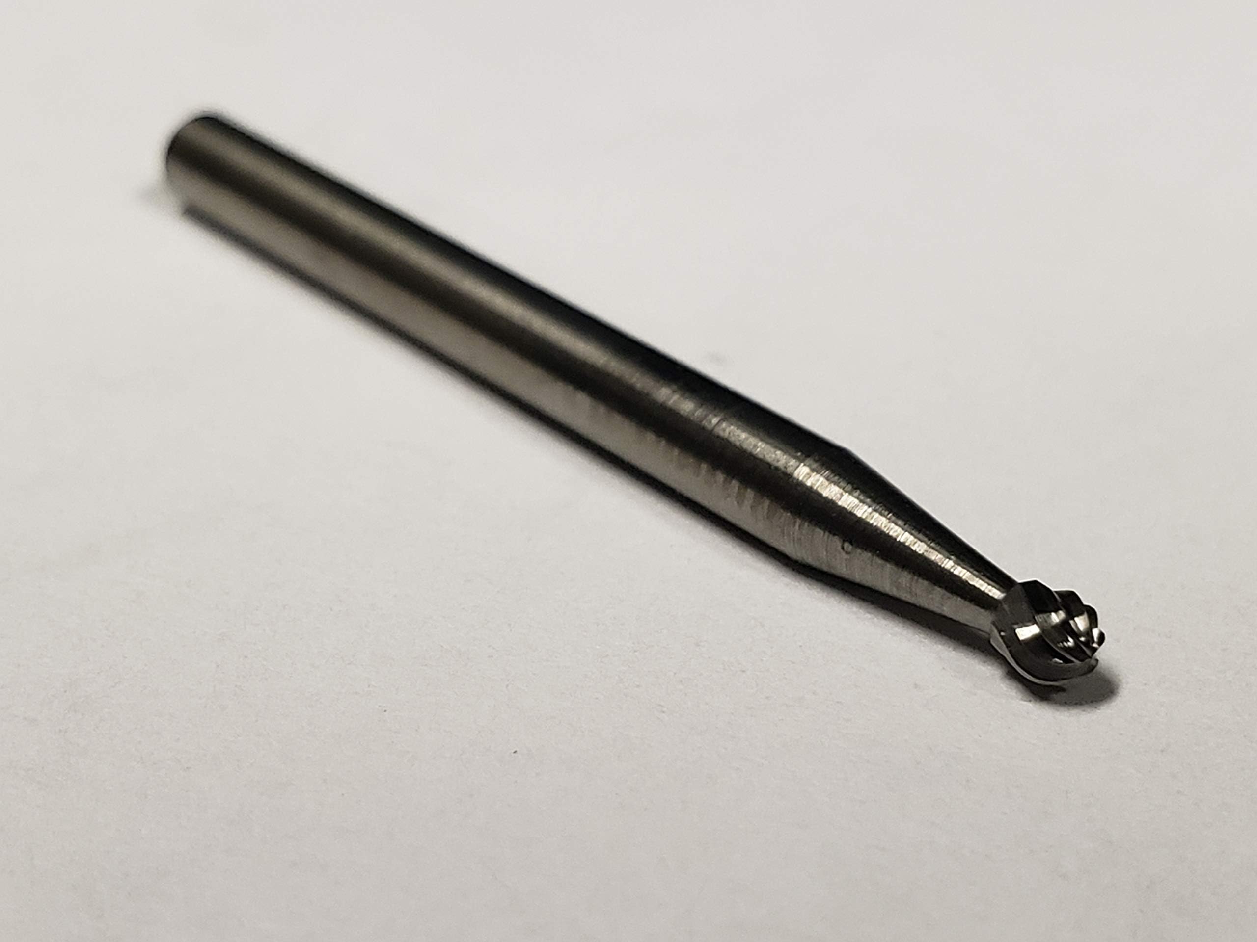 10541 Micro Grain Solid Carbide Burr with Ball End, Single Cut, Shape D SD-41, 1/8" Shank Diameter, 3/32" Head Diameter, 3/32" Cutting Length (Pack of 1)