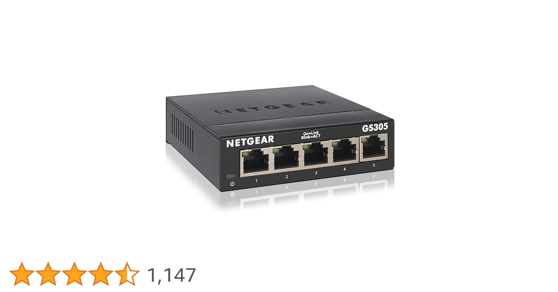 スイッチングハブ 5ポート 1G PoE+ (63W)GS305P-300JPS Amazon | 【正規品】ネットギア NETGEAR スイッチングハブ 5