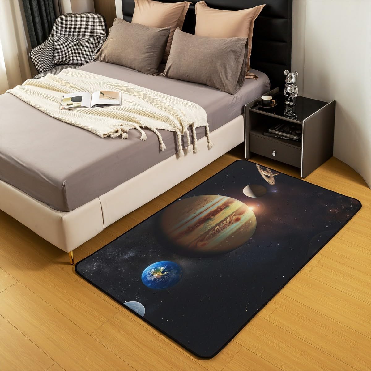 Erosebridal Space Theme Living Room Rugs 3x5 Outer Space Area Rug for Girls Boys Galaxy Carpet Solar System Indoor Floor Mat Universe Themed Bedroom Decor Decorative Accent Rug for Teens Kids