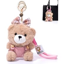 Cute Key Chain Plush Bear Bag Charm Teddy Bear Keychain Gift For Handbag,Purse, Backpack, Car Keys