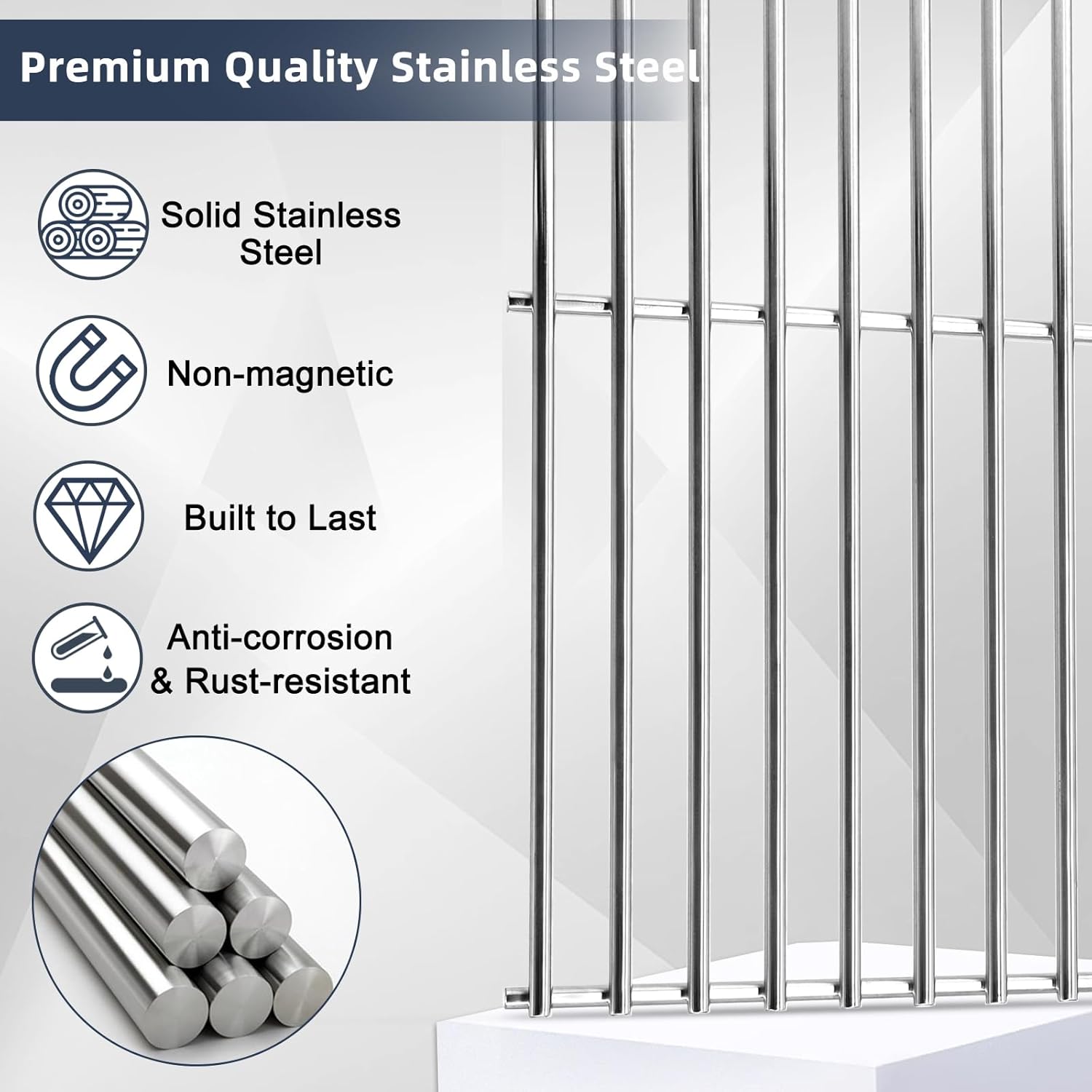 Criditpid Grill Replacement Parts for Nexgrill 5 Burner 720-0888N 720-0888, Grease Tray Drip Pan, Grill Grates, Heat Tents, Burner Tubes & Ignitor Kit for Nexgrill 720-0888N Grill