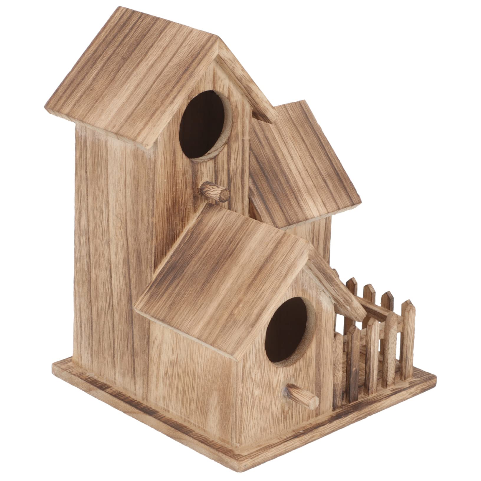 Villa Nido De Pájaro De Madera para Jardín Comedero Independiente para Pájaros Casa De Anidación para Periquitos