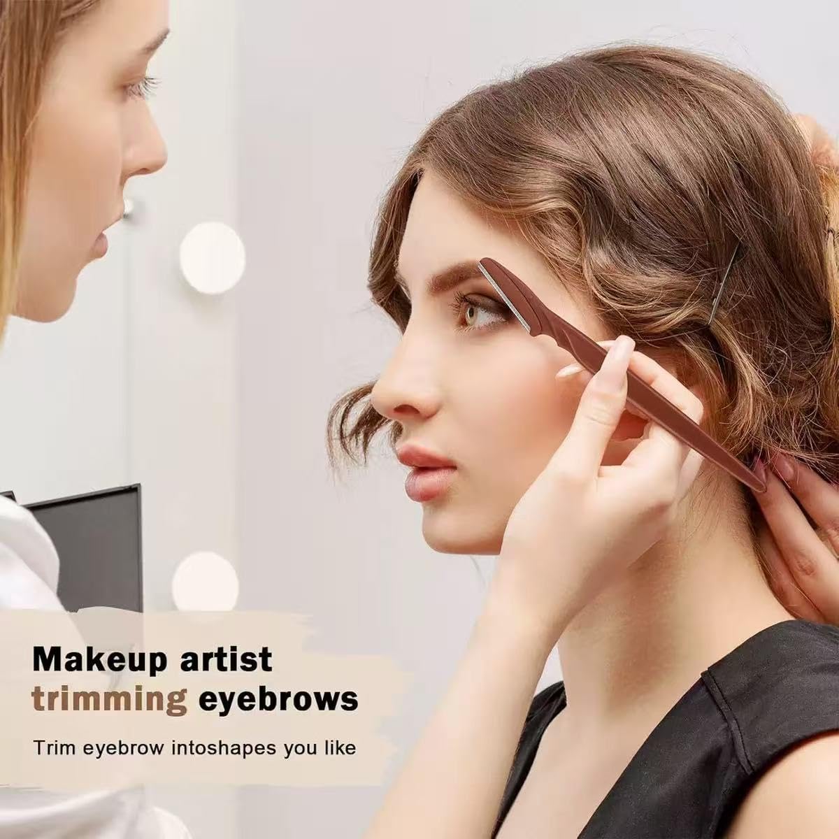 D15 unidades de maquinilla de afeitar para cejas, recortadora de cejas para mujer, para cara, cuerpo y cejas, para hombres y mujeres, vello facial, portátil (negro) — view 6