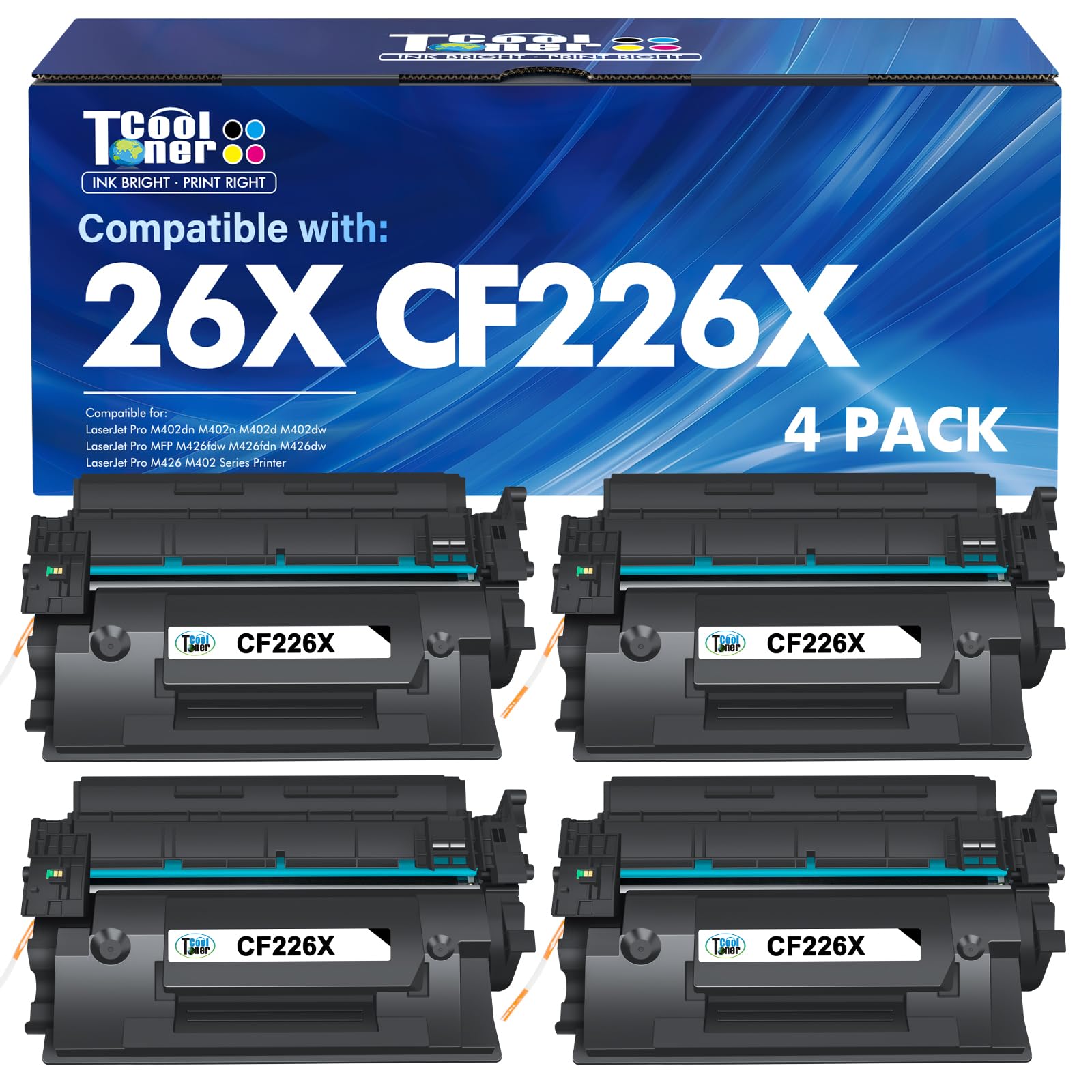 26X CF226X Toner Cartridge for HP LaserJet M402n M426fdw Black High Yield Compatible for HP 26A CF226A Pro M402n MFP M426fdw M402dn M402dne M402