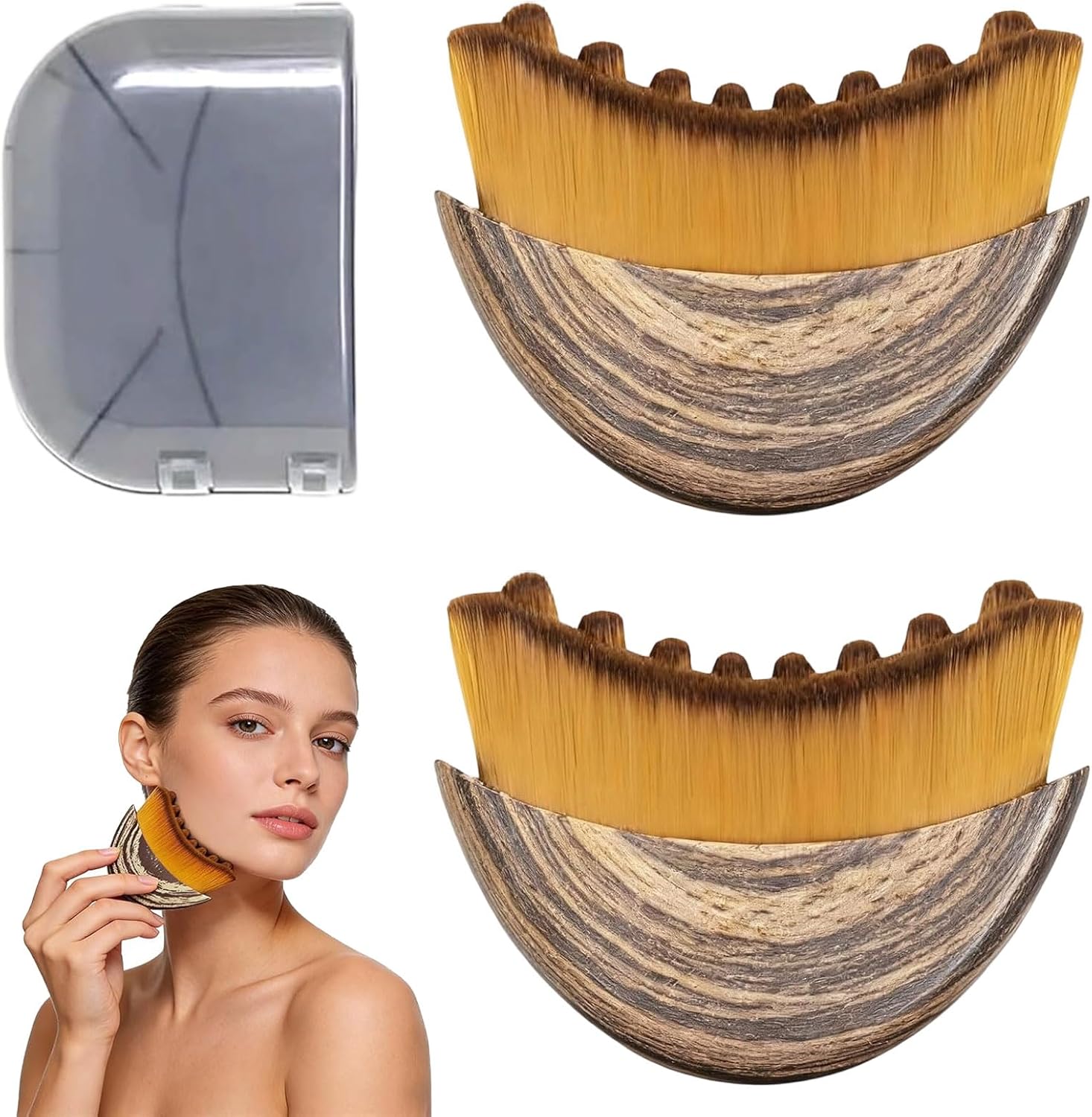 Pack of 2 Lymphatic Face Brush, Face Brush, Lymphatic Brushes, Face for Sensitive Skin for Jawline, Chin and Face Sculpting, Fatigue Relief